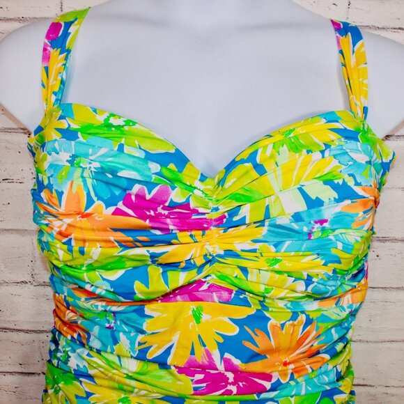 Bleu Rod Beattie Plus Size Shirred Bandeau One Piece Swimsuit Size 20W NWT - Picture 5 of 7